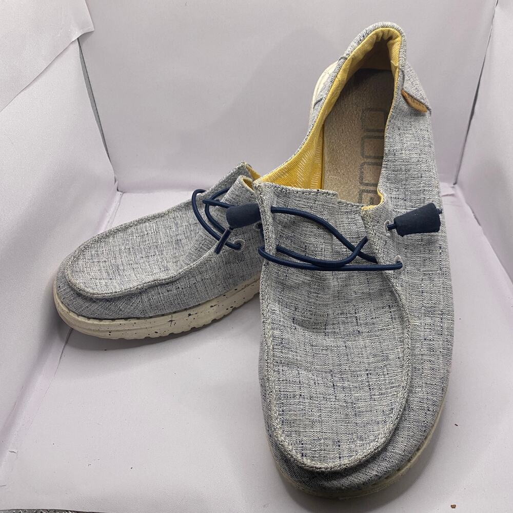 Hey Dude Women's Wendy Chambray Blue White Slip On Loafer Sz 6